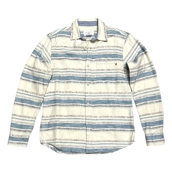 SOL ANGELES Embroidered Luxury Designer Striped Casual Button Shirt Mens Medium - Picture 1 of 5